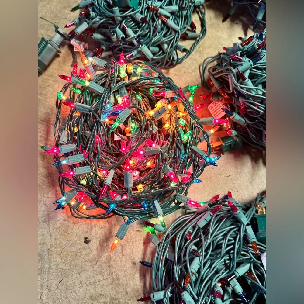 12 sets of multi colored incandescent Christmas lights